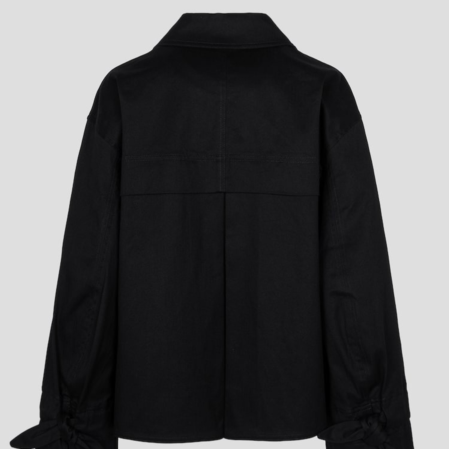 GANNI Herringbone Canvas Jacket – Black