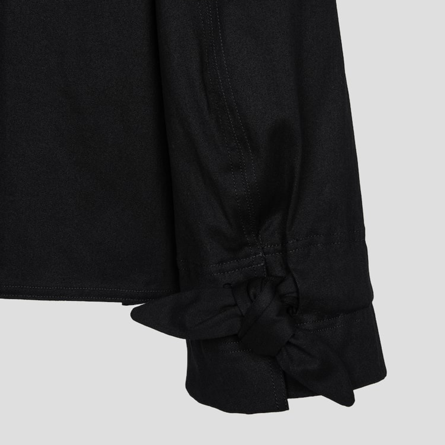 GANNI Herringbone Canvas Jacket – Black