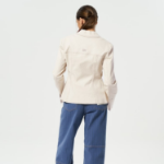 GANNI Herringbone Canvas Fitted Blazer – Summer Sand