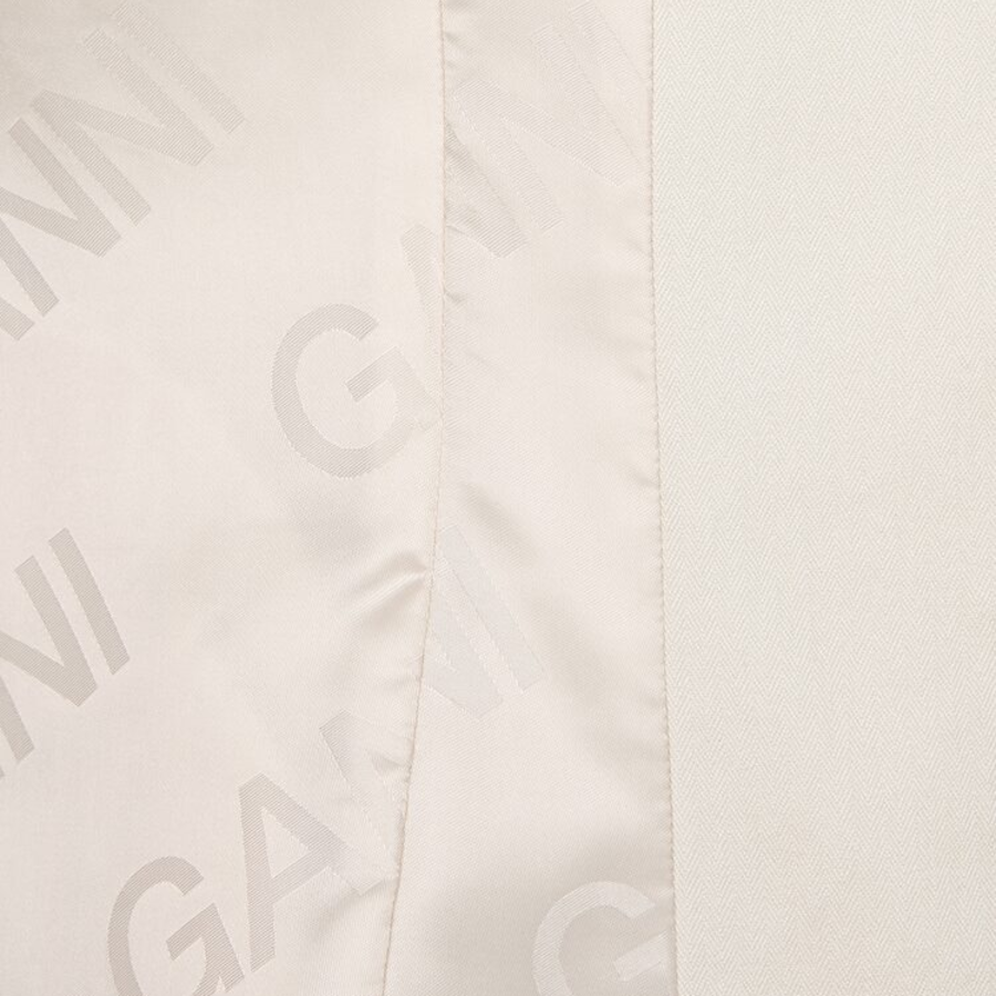 GANNI Herringbone Canvas Fitted Blazer – Summer Sand