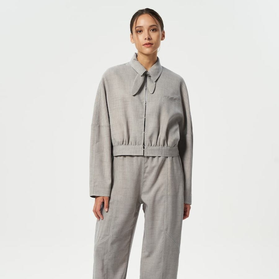 GANNI Light Melange Suiting Short Jacket – Alfalfa