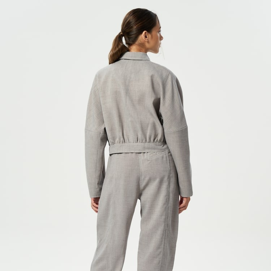 GANNI Light Melange Suiting Short Jacket – Alfalfa