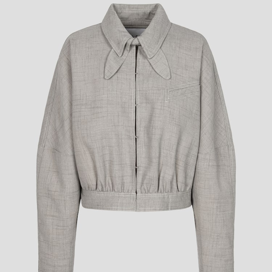 GANNI Light Melange Suiting Short Jacket – Alfalfa