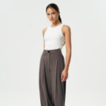 GANNI Drapey Melange Knot Belt Blazer – Shitake