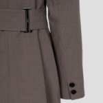 GANNI Drapey Melange Knot Belt Blazer – Shitake