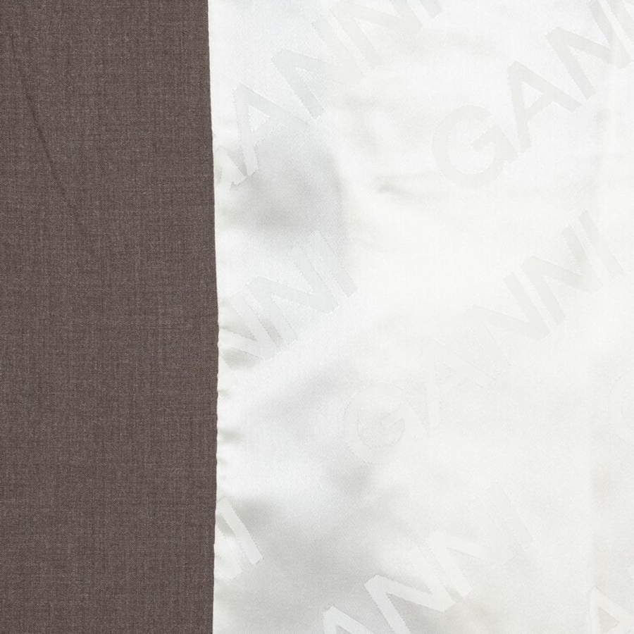 GANNI Drapey Melange Knot Belt Blazer – Shitake