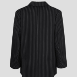 GANNI Stripe Suiting Boxy Blazer – Black