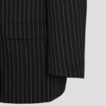GANNI Stripe Suiting Boxy Blazer – Black