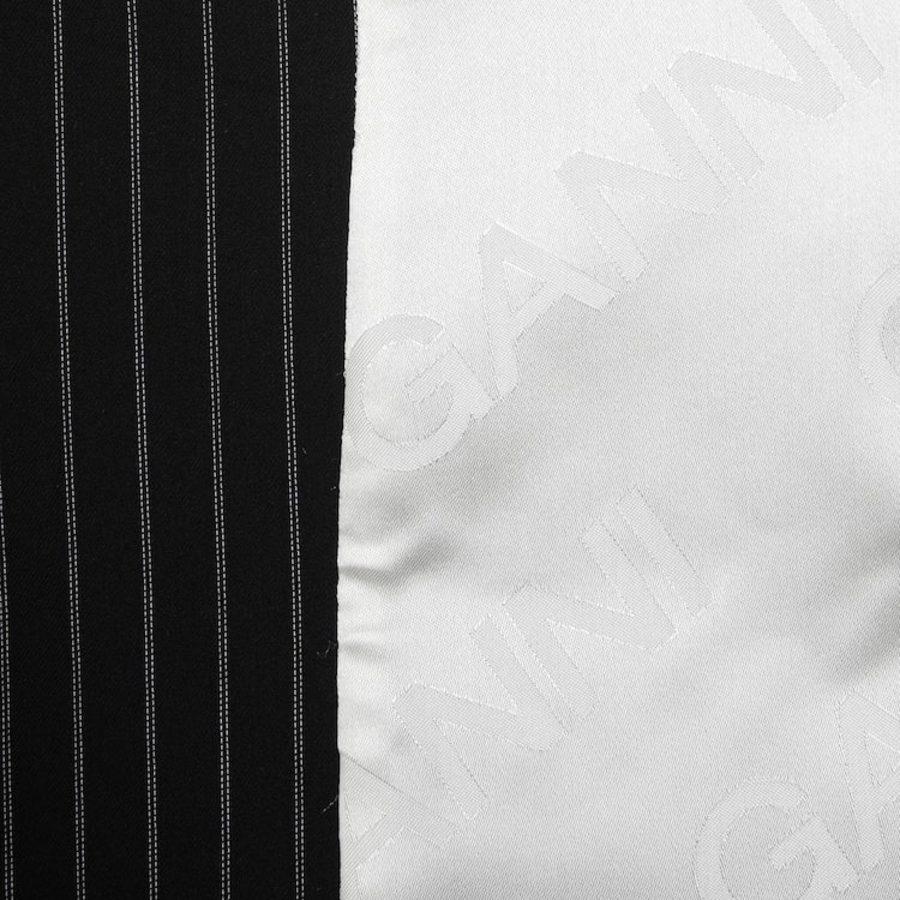 GANNI Stripe Suiting Boxy Blazer – Black