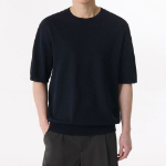 Cool Touch Crew Neck Short Sleeve Knit — Navy