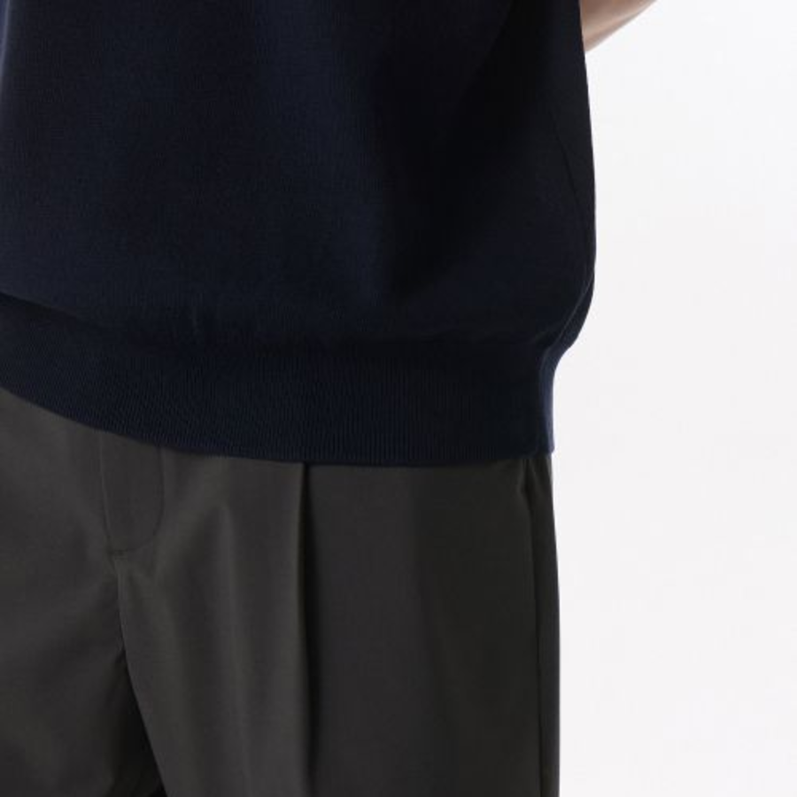 Cool Touch Crew Neck Short Sleeve Knit — Navy