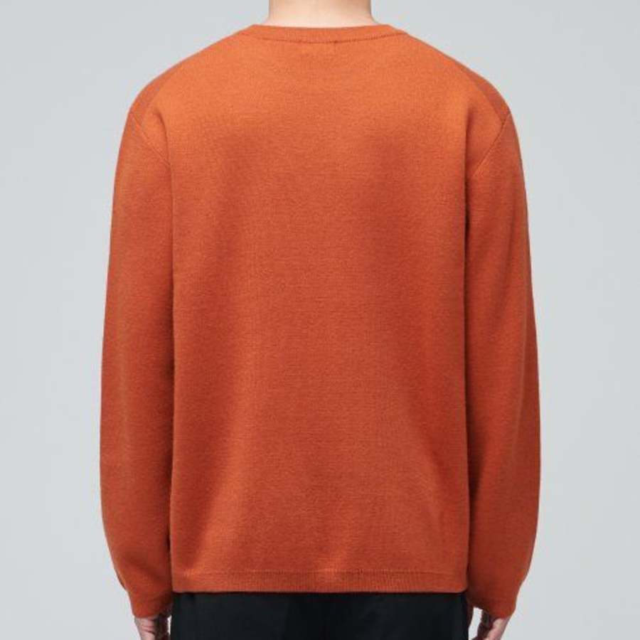 Minimal Crew Neck Knit — Tangerine