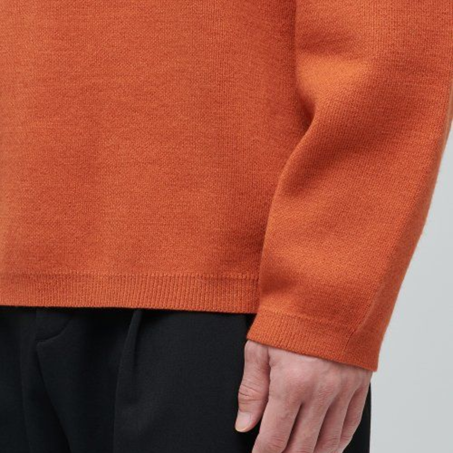 Minimal Crew Neck Knit — Tangerine