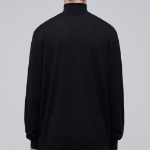 Merino Wool Blend High Gauge Turtleneck Knit — Black