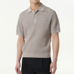 Crochet Knitted Polo Shirt — Mushroom
