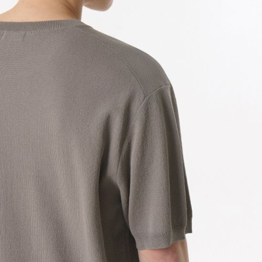 Cool Touch Crew Neck Short-Sleeve Knit — Mushroom