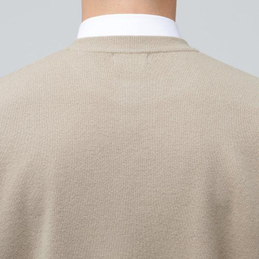 Lambswool V-Neck Knit Vest – Beige