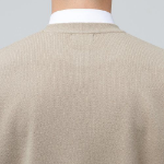 Lambswool V-Neck Knit Vest – Beige