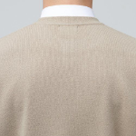 Lambswool V-Neck Knit Vest — Beige