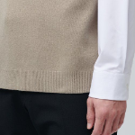 Lambswool V-Neck Knit Vest — Beige