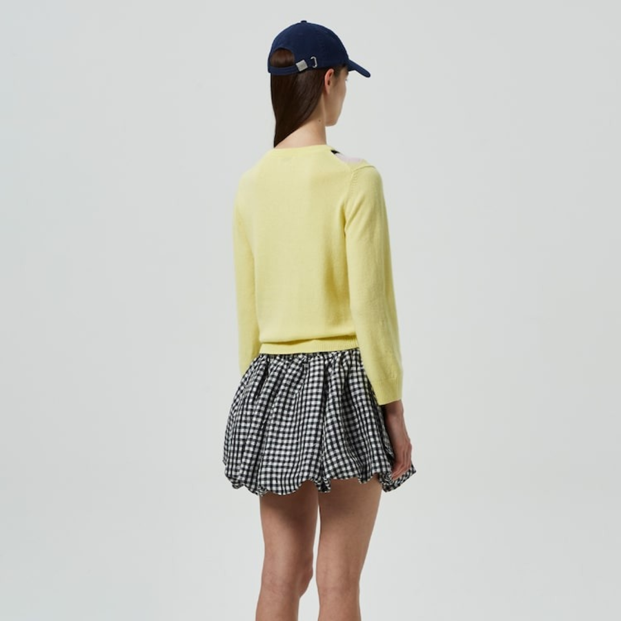 GANNI Cashmere Wool Mix Cardigan – Lemon