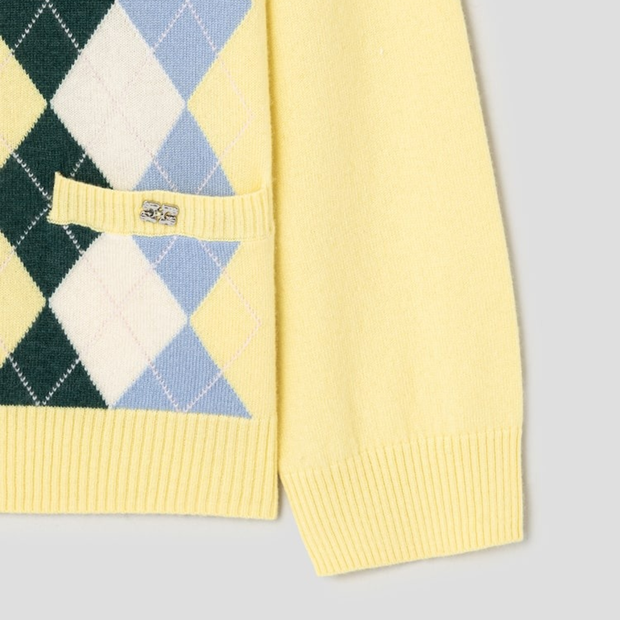 GANNI Cashmere Wool Mix Cardigan – Lemon