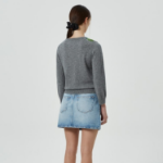 GANNI Cashmere Wool Mix Cardigan – Grey