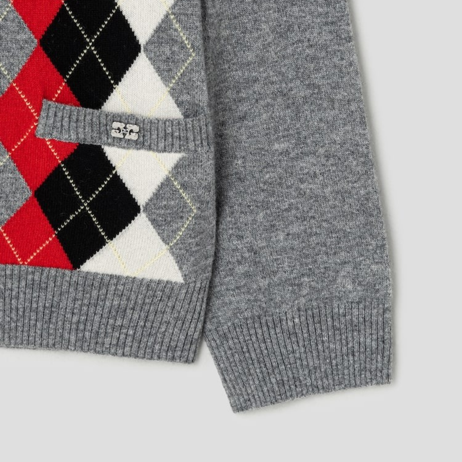 GANNI Cashmere Wool Mix Cardigan – Grey