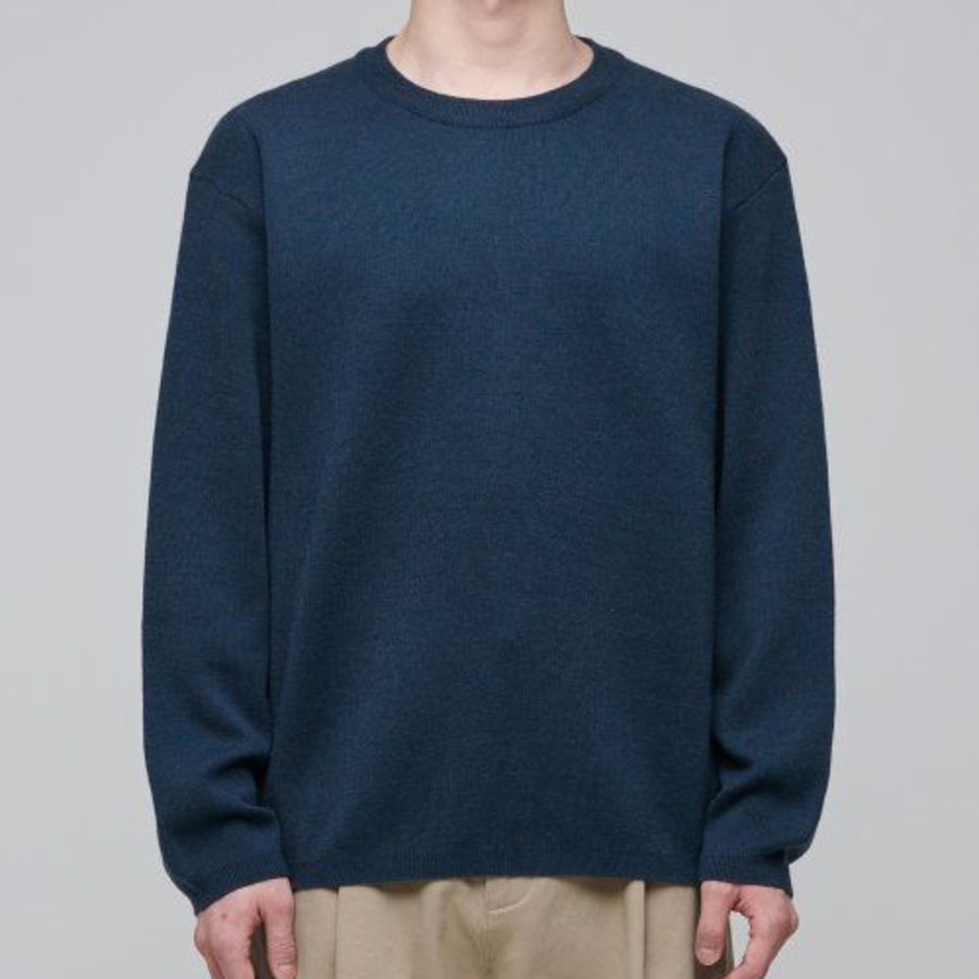Minimal Crew Neck Knit — Turquoise
