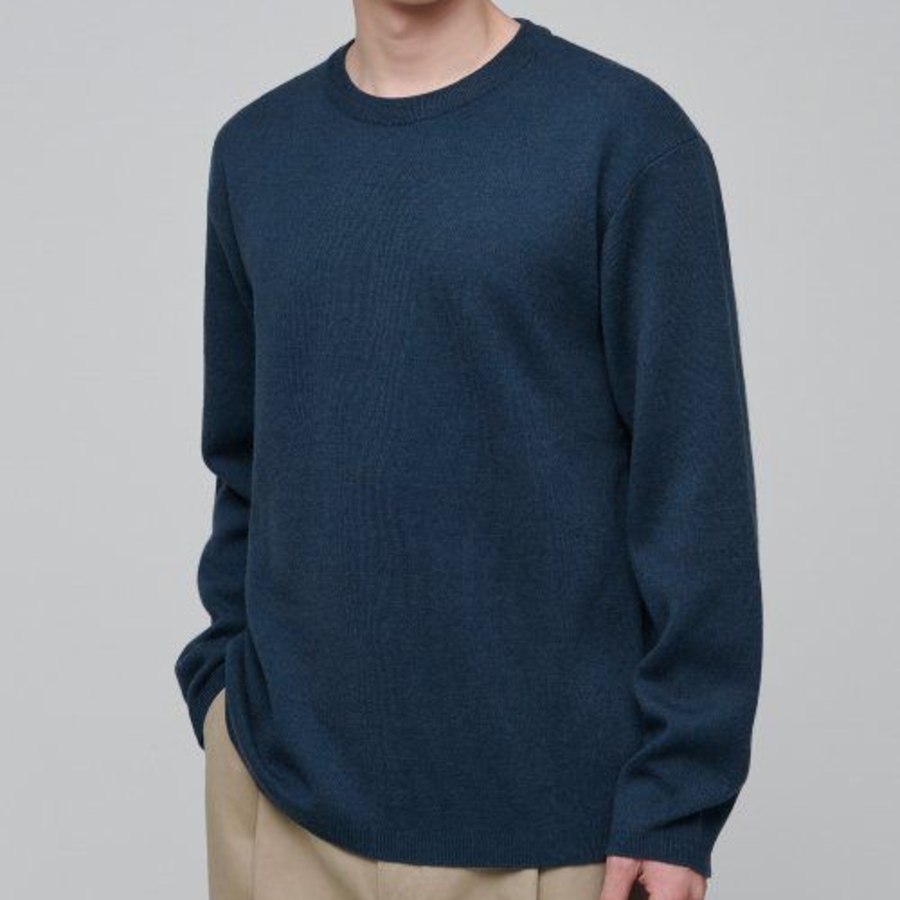 Minimal Crew Neck Knit — Turquoise