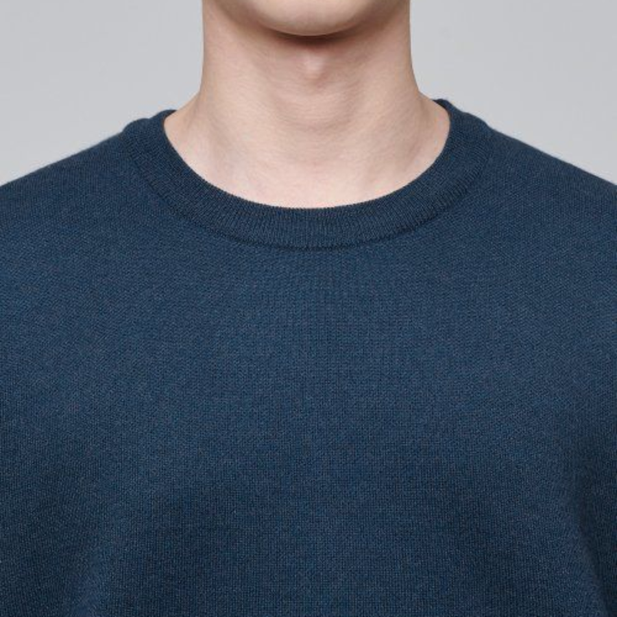 Minimal Crew Neck Knit — Turquoise