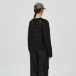 GANNI Cotton Mix V-neck – Black