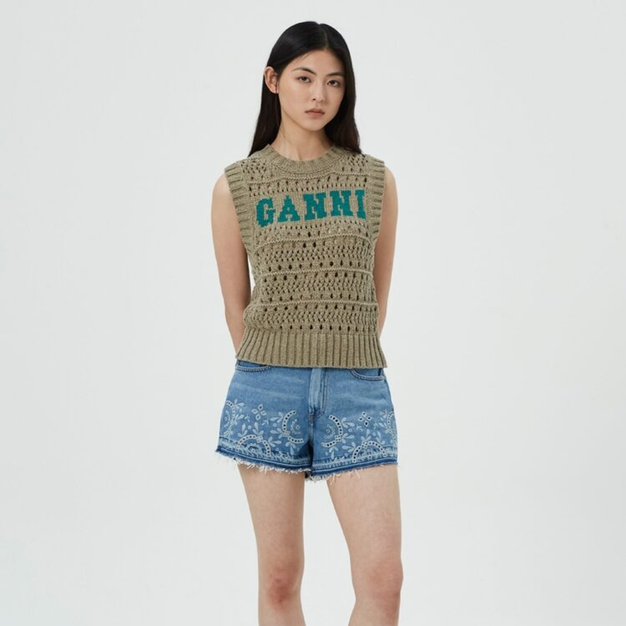 GANNI Cotton Mix Vest – Paloma Melange