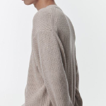 Cotton Ribbed Crew Neck Knit — Oatmeal