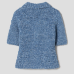GANNI Denim Handknit Polo – Sky Blue