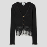 Кардиган из вискозы с кружевом и бахромой QN5351R08Q