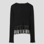 Кардиган из вискозы с кружевом и бахромой QN5351R08Q