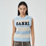 Полосатый вязаный жилет из хлопковой смеси Cotton Mix Striped Vest – Soft Chambray