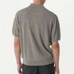 Cool Touch Slit Neck Knitted Polo Shirt — Titan Grey
