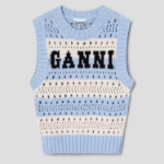 Полосатый вязаный жилет из хлопковой смеси Cotton Mix Striped Vest – Soft Chambray