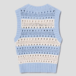 Полосатый вязаный жилет из хлопковой смеси Cotton Mix Striped Vest – Soft Chambray