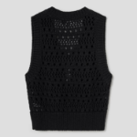 Вязаный жилет с завязками Cotton Mix Tie String Vest – Black