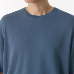 Cool Touch Crew Neck Short Sleeve Knit — Blue Grey