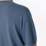 Cool Touch Crew Neck Short Sleeve Knit — Blue Grey