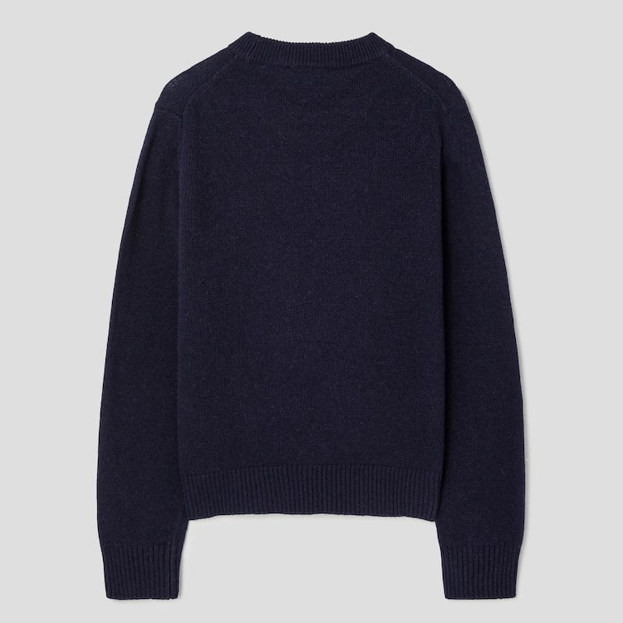 GANNI Graphic Wool Mix Baseball Crewneck – Sky Captain