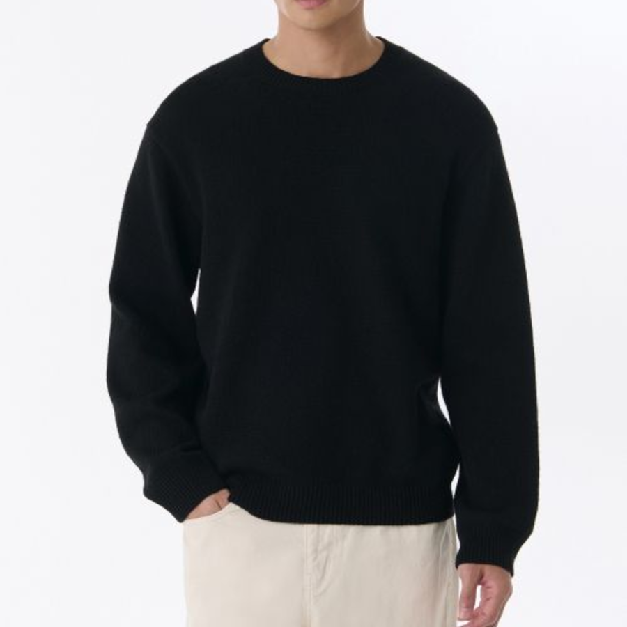 Essential Crew Neck Knit — Black