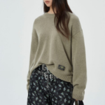 GANNI Future Wool Mix Oversized O-neck – Dusty Olive