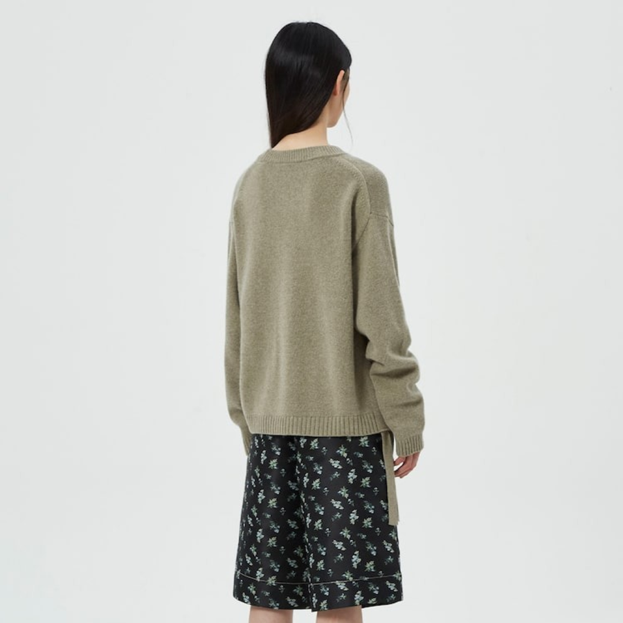 GANNI Future Wool Mix Oversized O-neck – Dusty Olive