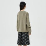 GANNI Future Wool Mix Oversized O-neck – Dusty Olive