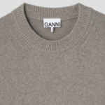 GANNI Future Wool Mix Oversized O-neck – Dusty Olive